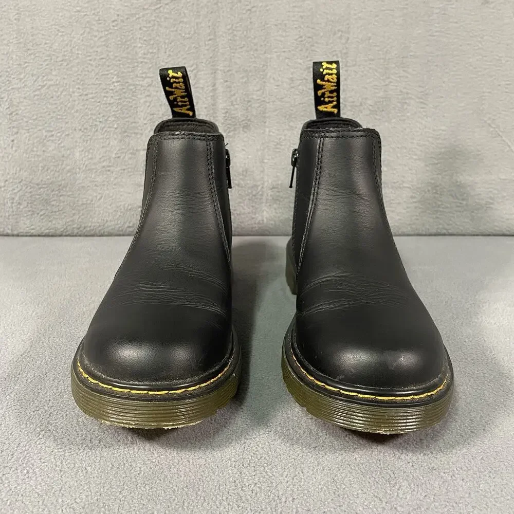 Dr Martens 2976 J Chelsea Boots Black Kids US 3 Youth Slip On Side Zip - Picture 2 of 8